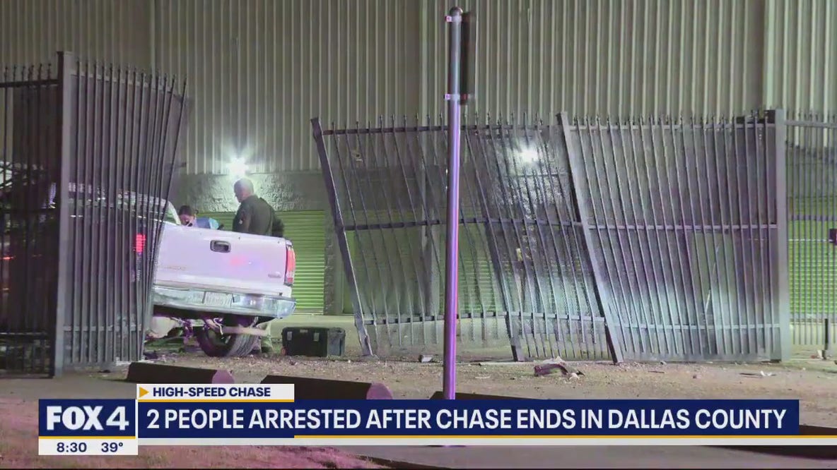 High-speed chase in Kaufman County ends in Dallas County with two arrests